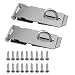 RilexAwhile 2PCS Security Padlock Hasp Safety Door Gate Bolt Lock Latches Heavy Duty 304 Stainless Steel Brushed Nickel 4.2" Door Buckle with 18PCS Mounting Screws