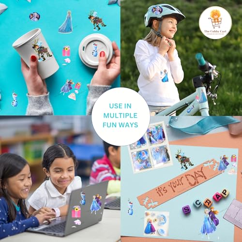 Image of Snow Princess Kawaii Self Adhesive Stickers -96 Sheets Cute Washi for Project, Snowy Wonderland Girls 400+ Stickers Set, Scrapbooking, DIY Arts Crafts (Assorted Design) 18 * 18cm, PVC
