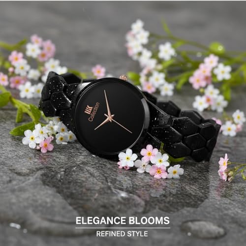 Image of IIK COLLECTION Watch for Women Round Dial |Analogue Quartz Movemnet Ladies Watch|Long Battery Life|Stainless Steel Adjustable Bracelet Chain Strap|Fancy Clasp Safety Watch for Woman