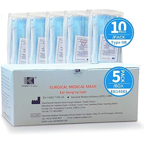 Disposable 3 Ply Surgical Face Masks UK (100) Cover