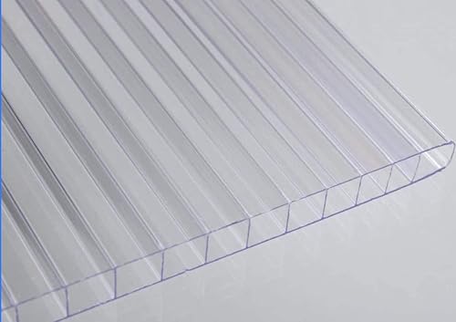 Miniatura 8 de Panel de policarbonato de doble pared de 0.315 pulgadas, flexible, transparente, fuerte, inastillable, para todo tipo de clima, para jardín e