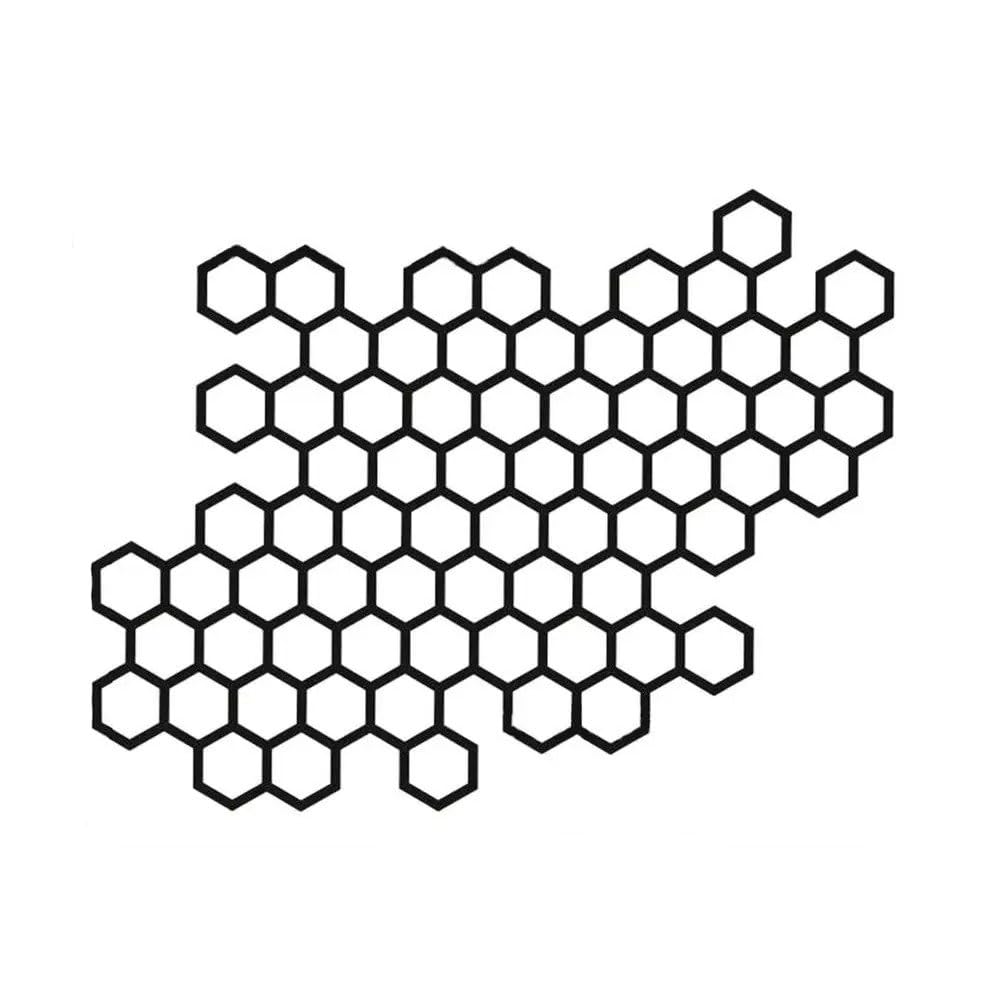 Honeycomb Motorcycle Waterproof Car Bumper Decals Sticker Helmet Motorcycle Stickers Bumper Decoration (Black)