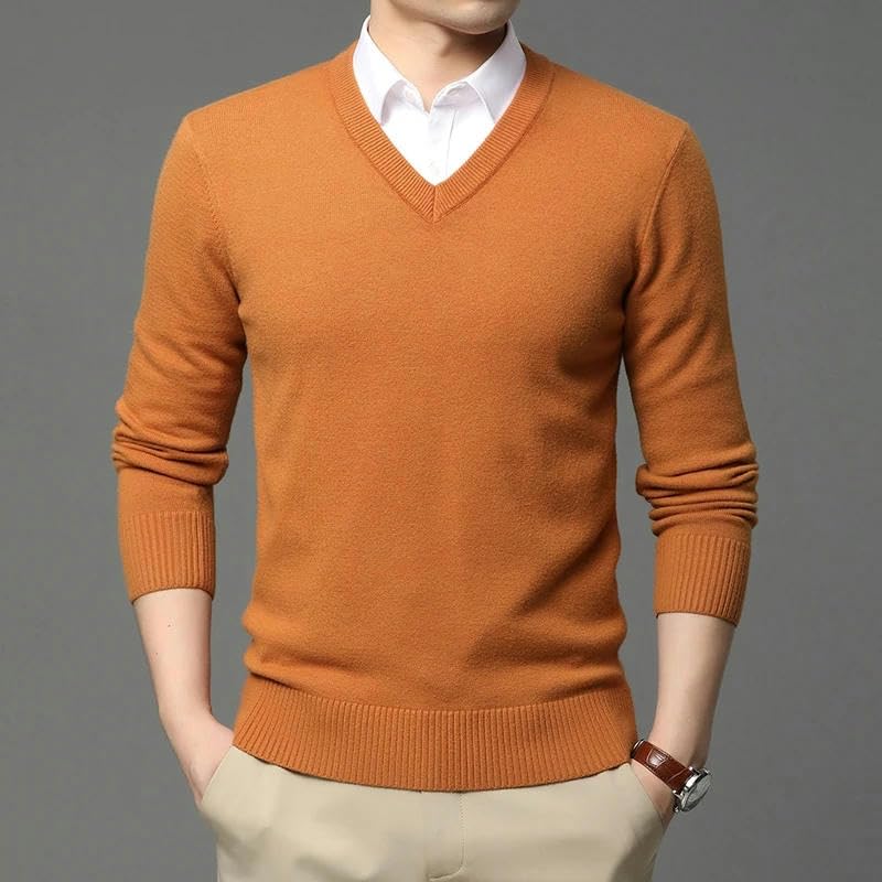 Men Knit Pullover V-Neck Sweater Men Autumn Winter Casual Jumper Clothes2