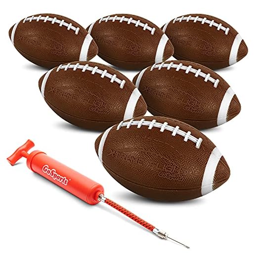 GoSports Xtreme Flight Footballs 6 Pack, 9 Inch Inflatable Footballs