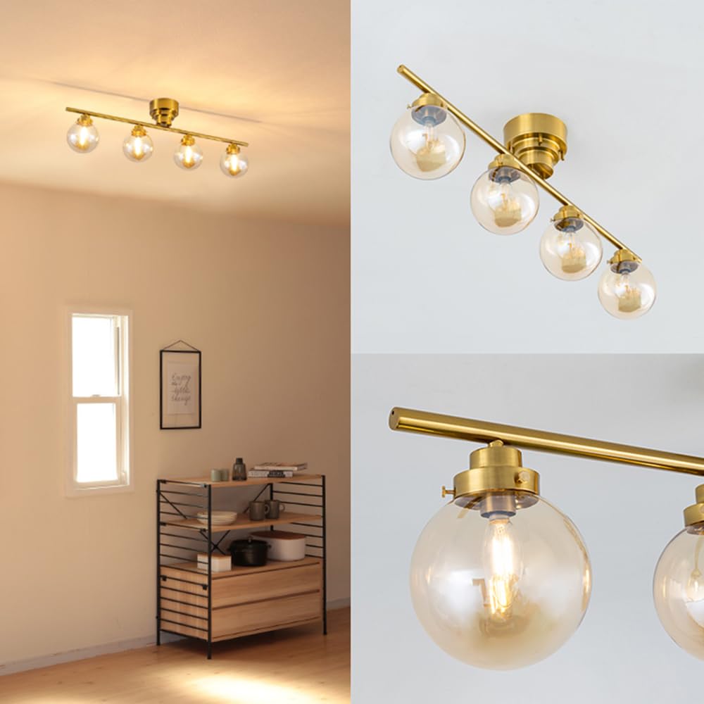 シーリングライト おしゃれ 4灯 LED 北欧 真鍮 8畳 10畳 E12