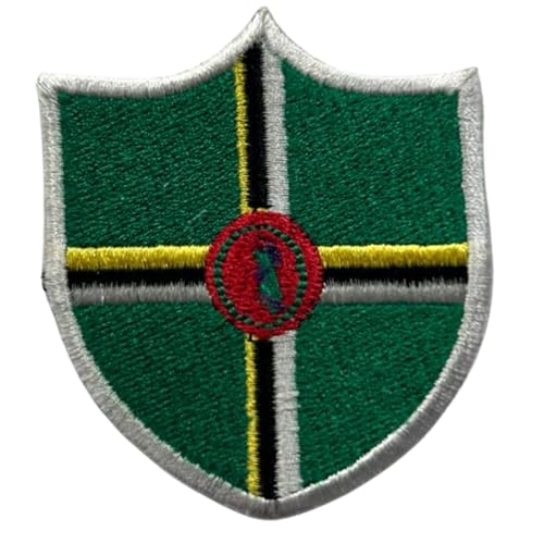Écusson brodé drapeau de la Dominique à thermocoller ou à coudre, symbole national militaire, pour vêtements, sacs à dos, casquettes