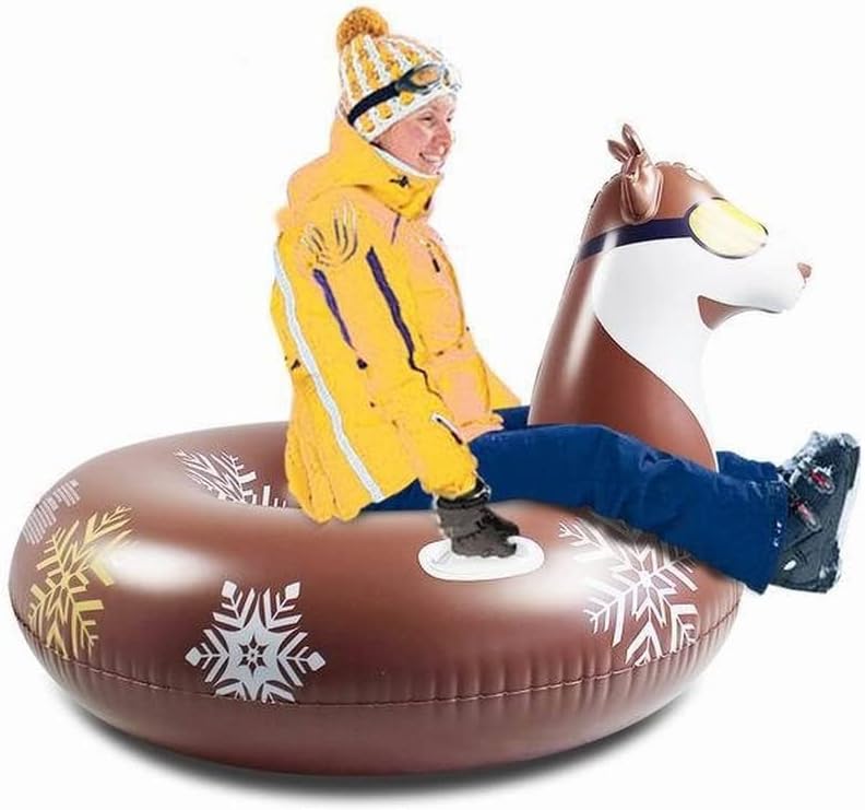 Outdoor Camping Winter Thickened Cold-Resistant PVC Material Children's Cartoon Inflatable Ski Ring Snow Sports Toys
