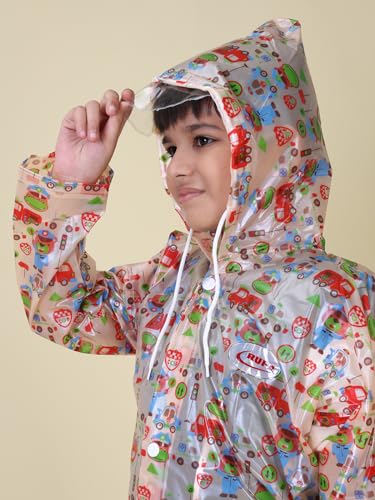 Image of Rupa Unisex Pvc Kid Rainwear For Kids, Waterproof Pvc Rain Standard Length Jacket With Carry Bag, Teddy Printed Design, Pack Of 1