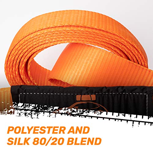 Image of Tow Strap by RoofPax | 3 inch x 20 ft. Off Road Recovery Rope | 30,180 lb Break Strength Capacity | Heavy Duty Winch Strap with Triple Reinforced End Loops | Essential Recovery Kit for Getting Unstuck