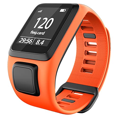 MODJUEGO Cinturino di ricambio per smartwatch TomTom Runner 3 Cardio + Music Watch in silicone (arancione)