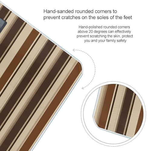Báscula digital de baño Brown Stripe con alta precisión y pantalla LCD miniatura 4