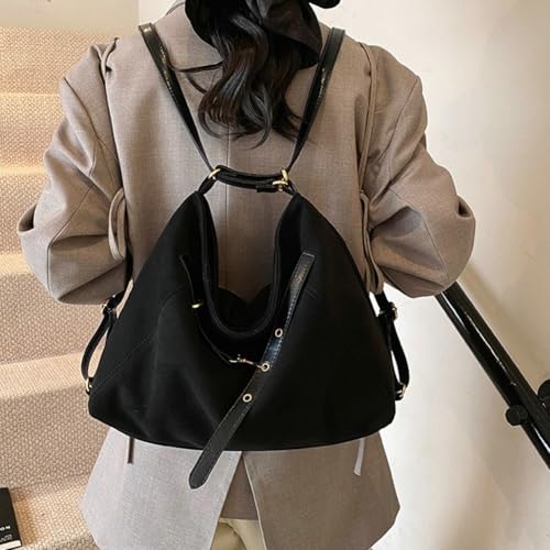 2025 Trendy Suede Tote for Women Multi-Way Convertible Chic Shoulder Bag Spacious Fuzzy Hobo Handbag Fall Winter2