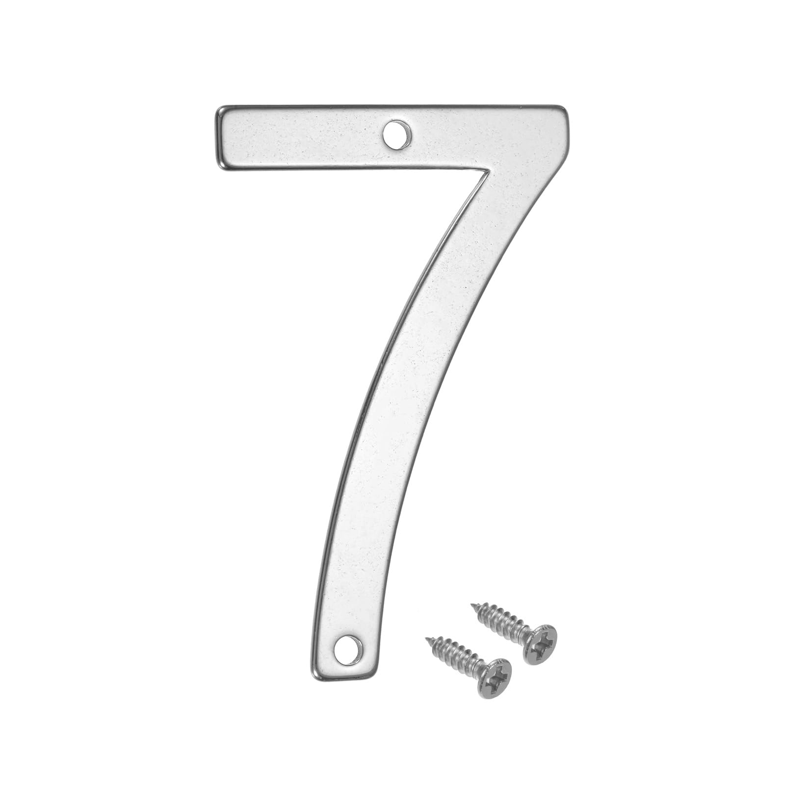 M METERXITY 1-Pack House Number, 2 Inch 304 Stainless Steel Mailbox Number Door Number Signage for Garden/Hotel/Mailbox/Address/Sign, House Number for Outside [Number 7, Silver]