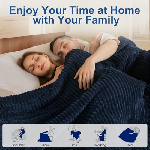 Image of Tefici Heated Electric Blanket Full Size 72 inchx84 inch 6 Levels Over-Heat Protection Fast Heating 1 /3 /6 /9 Hours Auto-Off,Heating Blanket Full Size,Soft Flannel to Sherpa ETL&FCC Certified Blue