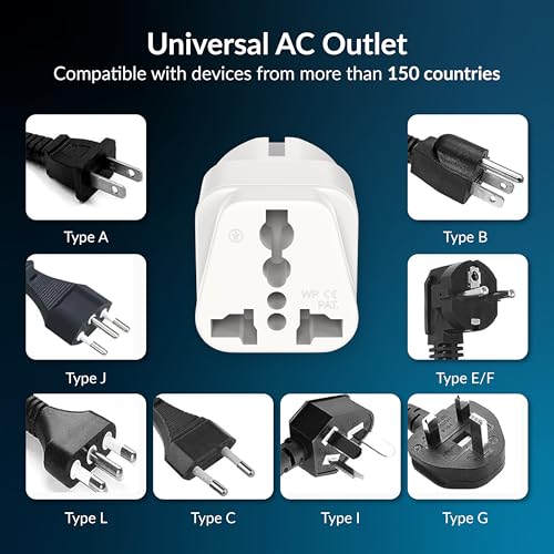 Image of Destinio Universal Europe Travel Adapter Type E /F Schuko Plug Converter 13A 250V, International EU Power Socket for Germany France Spain, Portable European Plug for Mobile Laptop Charger (Pack of 1)