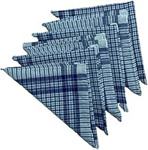 Alpes Blanc - Lot de 12 Mouchoirs de Travail Petits Carreaux Bleu et Blanc 100% Coton 40x40cm