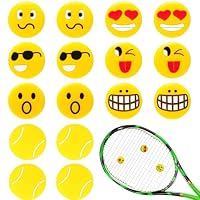 16 Antivibrateurs Raquette Tennis Smiley Multicolores - Amortisseurs Silicone Anti-Vibration Pour Raquette