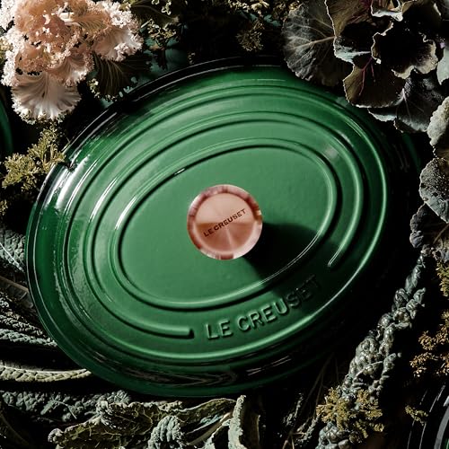 Image of Le Creuset Signature 8-quart Oval Dutch Oven with Copper Knob - Enameled Cast Iron (Artichaut)