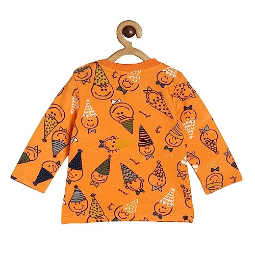 Image of miniklub Boys Typography Printed Round Neck Long Sleeves T-Shirt