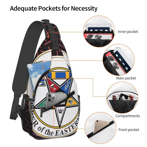 Eastern Star Oes Worldwide Crossbody For Men Women Sling Chest Bag Shoulder Bag Lightweight One Strap Backpack Multipurpose Travel Hiking Daypack4
