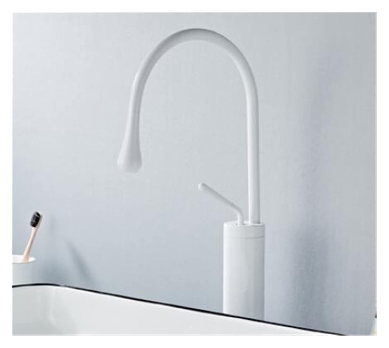 Mitigeur en laiton or brossé pour lavabo et évier pivotant de salle de bain