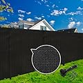 KANAGAWA 8ft x 50ft Privacy Screen Fence, 90% Blockage Heavy Duty 175 GSM Fencing Mesh Net Cover for Outdoor Wall Garden Yard Backyard 40 Cable Zip Ties Included Black