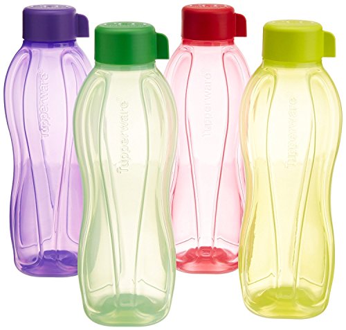 Image of Tupperware Tup B01GU6Z3V8 Plastic Bottle, 1L, Set of 4, Multicolor