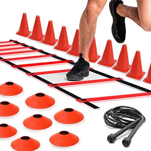 Kit Treino Agilidade Funcional Ginastica Futebol Treinamento em Casa Basquete Volei Cone de Agilidad