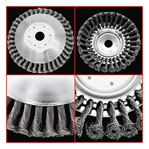 IRmm 8 Inch Steel Wire Brush Cutter Trimmer Head Replacement Garden Grass Weed Brush Cutting Head for Rust Removal,Paving Stone, Pavement Joints or Driveway - Thumbnail 6