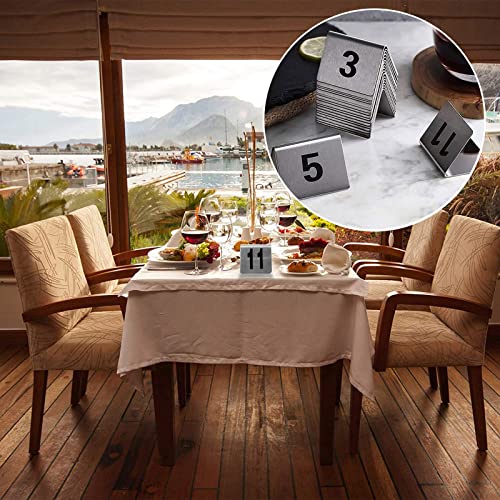 Numéros de table en acier inoxydable durables 5x4cm avec marquage double face 1-100