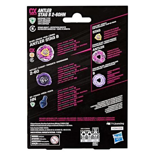 beyblade x antler stag b 2-60hn cx starter pack set takara tomy defense type top and launcher battling tops game toys ages 8