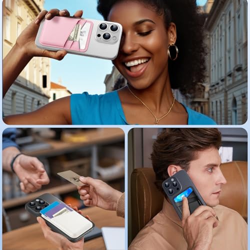 SHANSHUI 2 Pack Phone Wallets, Cell Phone Card Holder Premium Leather Credit Card Holder Stick on Compatible with iPhone, Most Smartphones - image 6