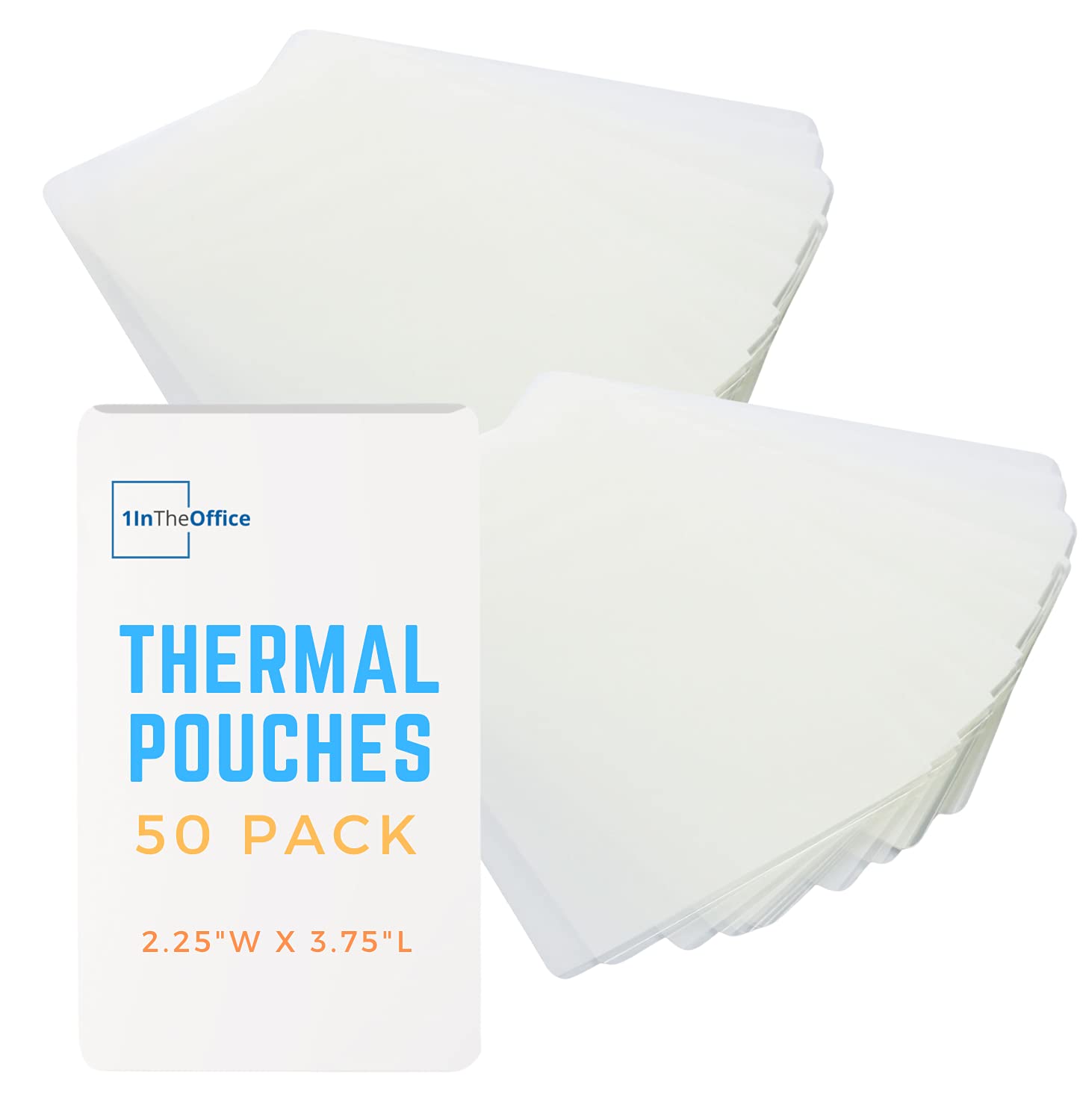 1InTheOffice Business Card Laminating Pouches, 5 Mil Laminating Pouch, Plastic Laminating Sheets, 2.25" W x 3.75" L, 50 Pack