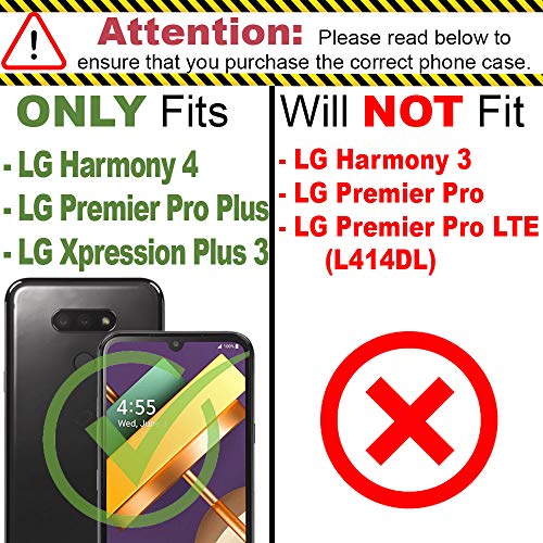 Coveron Rugged Holster Designed For Lg Harmony 4 / Xpression Plus 3 / Premier Pro + Case, Heavy Duty Military Grade Belt Clip Phone Cover - Hot Pink #TOP1