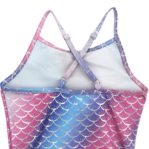 Image of Girls Swimsuit One Piece Bathing Suit with Adjustable Straps Quick Dry Beach Swimming Suits Swimwear 4-10 Years