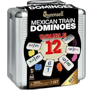 Queensell Mexican Train Dominoes Double 12 Set