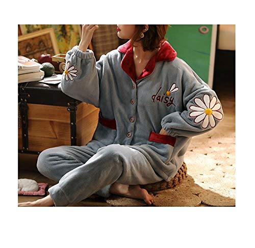 Ding&ng Damenpyjamas, Herbst und Winter sowie samtgepolsterte Pyjamas, winterwarme Hausdienstanzüge-XXL_A3 Cover