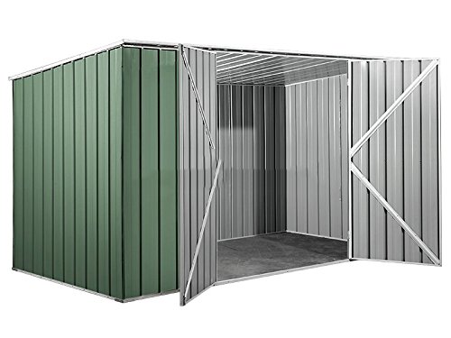 Notek Box in Acciaio Zincato Casetta da Giardino in Lamiera 3.45 x 1.86 m x h1.92 m - 98 kg – 6 Metri Quadri – Verde