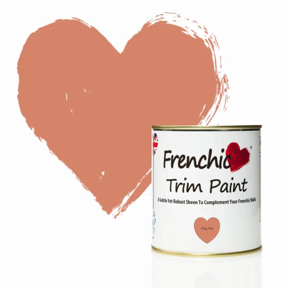 Frenchic A Soft And Earthy Red With Pinkish Tones Clay Pot Trim Paint With A Satin Sheen Finish - 500Ml