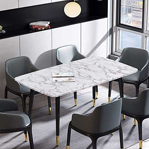 Caltero Marble Contact Paper 15.7" X 118" White Grey Marble Wallpaper Peel And Stick Glossy Marble Contact Paper Self Adhesive Contact Paper For Countertop Kitchen Cabinets Bathroom #TOP4