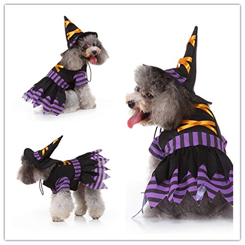 HiigooChristmas Pet Supplies Dog Clothing Halloween Funny Alternative Pet Clothing Personalized Dress up Pet Clothing（Purple）