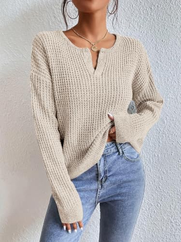 RICHSTORY Womens Sweaters Casual Long Sleeve Pullover Tops Khaki XS — view 3