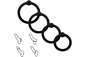 Penis Rings Set with 4 Different Sizes Cock Rings for Erection Enhancing
