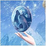 Wilbeva Lava Harz Dracheneier für Geschenke und Dekorationen, Kristallklare-Drachen Statue für Jungen, Männer, Mädchen und Frauen, Figuren für Geburtstag, Weihnachten und Jubiläum-EU Patent (Blau)