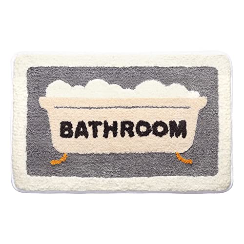 フロアマット 玄関フロアマット バスルームフロアマット 滑り止めマット寝室フロアマット バスルーム吸水カーペット バスマット 吸水速乾 滑り止め トイレドア前拭きマット 柔軟 スタイリッシュ 階段マット 室内 キッチン用 (ダークグレー,40cm*60cm