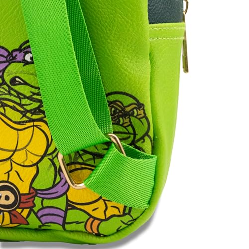 Image of Fast Forward Teenage Mutant Ninja Turtles Backpack for Boys, Girls, Women, Men, Unisex | Cute PU Leather 10 inch Mini Backpack Purse Shoulder Purse | Teenage Mutant Ninja Turtles Bag and Accessories
