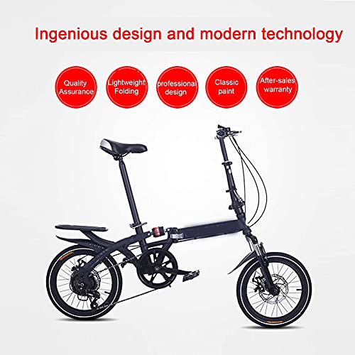 14 / 16Iinch Opvouwbare Fiets, Variabele Snelheid Draagbare Dubbele Schijfrem Lichtgewicht Vouwfiets Voor Volwassen… - Afbeelding 5