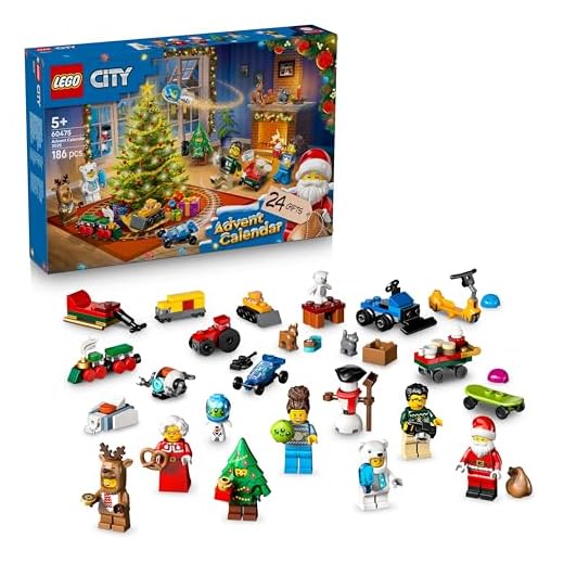 LEGO City Calendario dell'Avvento 2025 per Bambini e Bambine da 5 Anni - Gioco per il Conto alla Rovescia di Natale con 24 Sorprese tra cui Treno, Auto, Trattore e 7 Minifigure - Idea Regalo - 60475