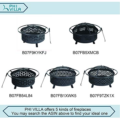 Phi Villa Outdoor Firewood Bin Heavy Duty Firewood Racks Indoor Log Rack With Kindling Holder, 30 Inches Tall, Black #TOP5