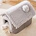 Tsawntd Enclosed Dog Bed, Soft and Warm Plush Dog Bed with Cover Cave Removable and Washable House Type Tent Huts for Indoor Pets S 13x11.8x12.6